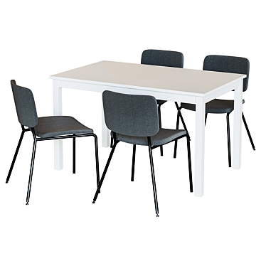 Modern 5-Piece Dining Set 3D model image 1 