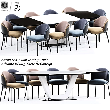 Modern Alicante Dining Chair 3D model image 1 