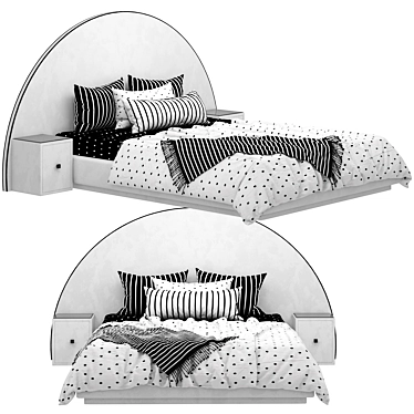 Modern Bed Design: 3D Max & OBJ Formats 3D model image 1 