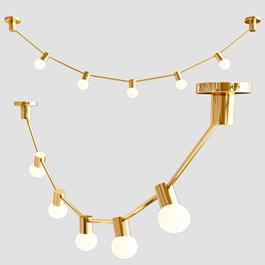 Elegant Gold Riviere Pendant Light 3D model image 1 