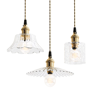 Petunia Glass Pendant Light 3D model image 1 