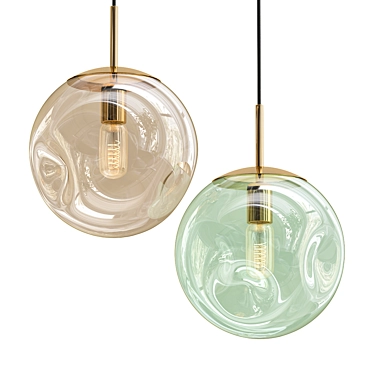 Aminta Brass Pendant Light 3D model image 1 