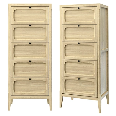 Sleek 5-Drawer Eugenie Chest 3D model image 1 