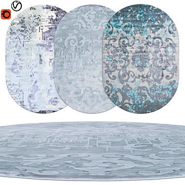 Elegant Oval Rugs | Versatile Home Décor 3D model image 1 