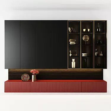 Elegant Living Room Cabinet 3D model image 1 