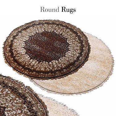 Modern Round Rugs - Stylish & Durable 3D model image 1 