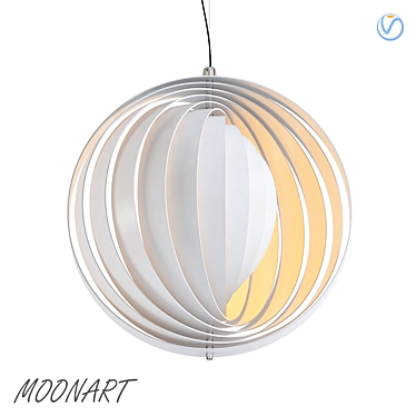Stylish Moonart Design Lamp 3D model image 1 
