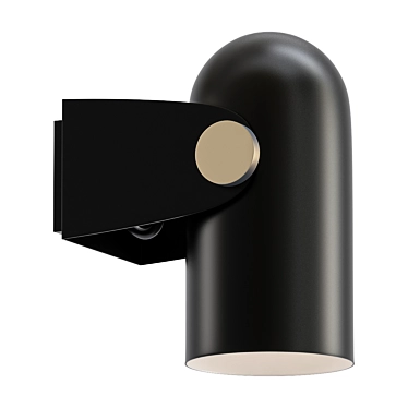 Sleek Black Bullet Wall Light 3D model image 1 