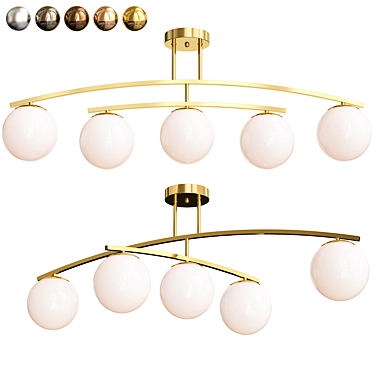 Eurosvet Bronx Gold Ceiling Chandelier 3D model image 1 