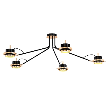 Modern 5-Head Ceiling Lamp 3D model image 1 