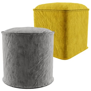 Linea Zerina Pouffe: Compact and Stylish Ottoman 3D model image 1 