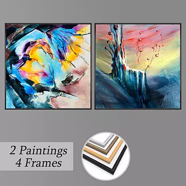 Art Gallery Collection: Set of 2 Wall Paintings 3D model image 1 