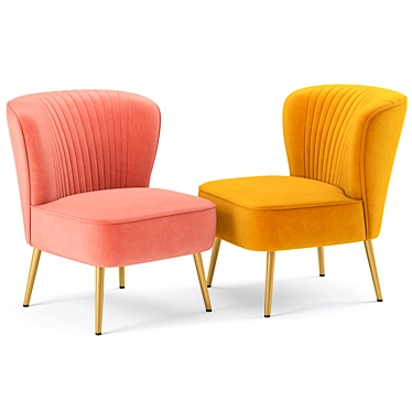 Luxury Velvet Accent Chair 3D model image 1 