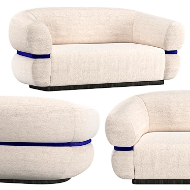 Modern Malibu Settee: Stylish, Versatile, and Comfortable 3D model image 1 