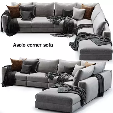 Elegant Asolo Sectional Sofa 3D model image 1 