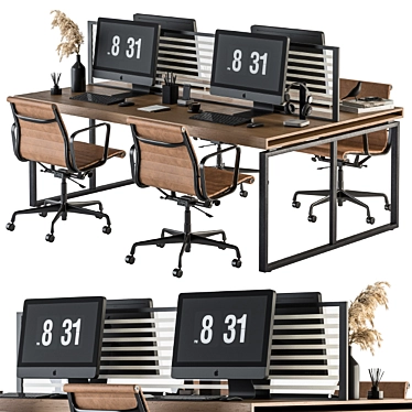 Modern Workplace Bundle Set 3D model image 1 