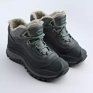 Women's Winter Fur-Lined Sport Sneakers 3D model image 1 