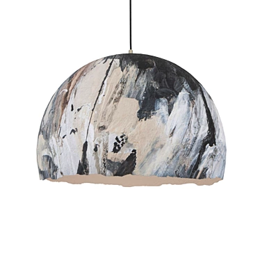 Eco-friendly Graphic Pendant Lamp 3D model image 1 