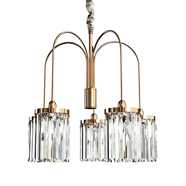 Elegant Newport Gold Chandelier 3D model image 1 