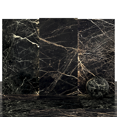 Laurent Black Marble: Premium Texture Tiles 3D model image 1 