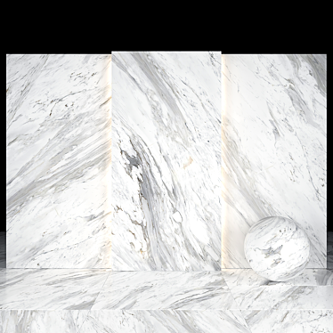 Elegant Bianco Carrara Marble Set 3D model image 1 