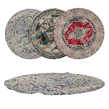 Round Carpets Set for Versatile Perspectives 3D model image 1 