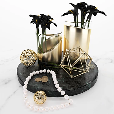 Elegant Calla Lily Decor Set 3D model image 1 
