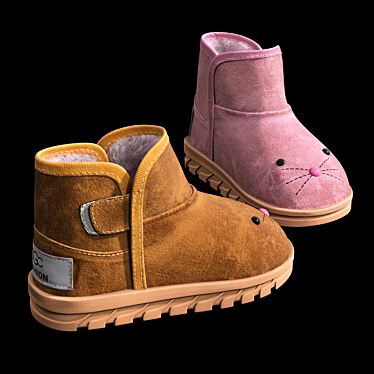 Winter Cartoon Kids Boots 3D model image 1 