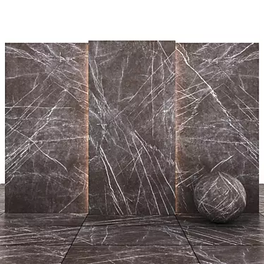 Glossy Gray Stone Texture - Versatile 7 Tile Set 3D model image 1 