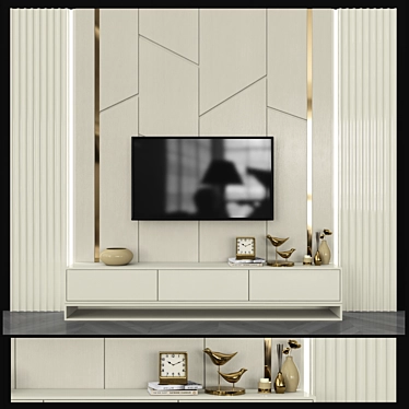 Sleek TV Wall Set22: Modern Design 3D model image 1 