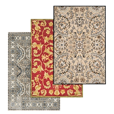 Luxurious Carpets Set: 3 High-Quality Textured Options 3D model image 1 