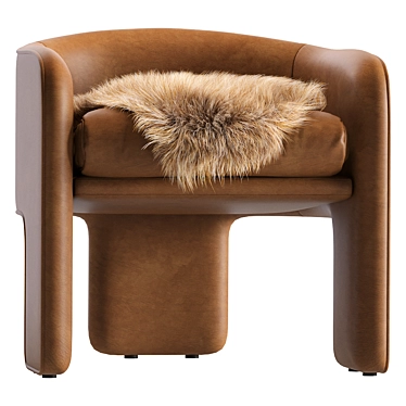 Modern Milo Baughman Leather Armchair 3D model image 1 