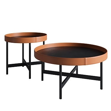 Sleek 2-Piece LaLume Coffee Tables 3D model image 1 