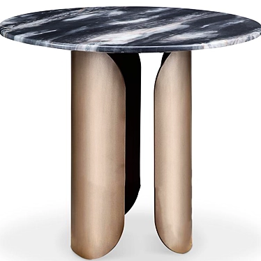 Marble Top Oval Leg Coffee Table 3D model image 1 