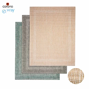 Title: Durable Cleo Indoor/Outdoor Rug 3D model image 1 