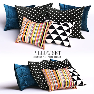 Cozy Plush Pillow Set 3D model image 1 