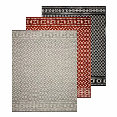 Versatile Gray Cream Outdoor Area Rug 3D model image 1 