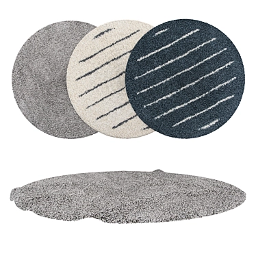 Versatile Set of Round Carpets 3D model image 1 