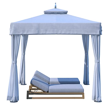 Luxury Outdoor Retreat: Atlantis Pavilion & Sebastian Chaise 3D model image 1 