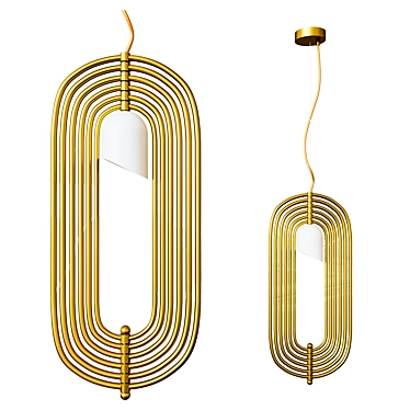 Metal Gold Pendant Light 3D model image 1 