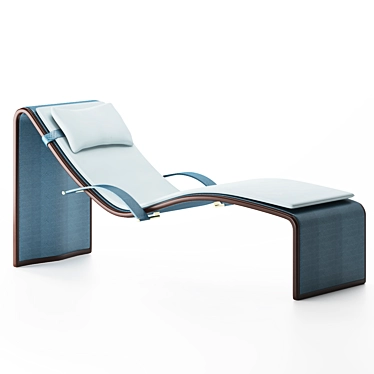 Elegant Wave Chaise Lounge 3D model image 1 