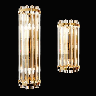 Garda Decor Glass Wall Lamp (Set of 2 - 55cm & 35cm) 3D model image 1 