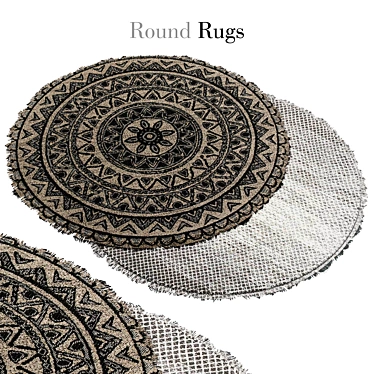 Elegant Round Carpets - Perfect for Any Space 3D model image 1 