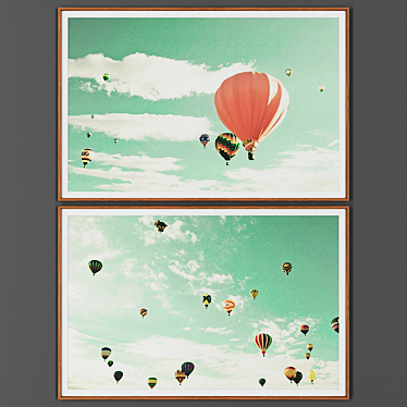 Wooden Framed Picture Set 3D model image 1 