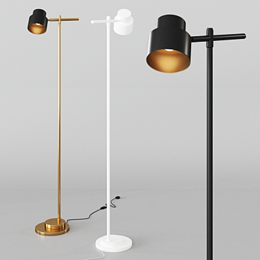 Satellite Brass Floor Lamp 3D model image 1 