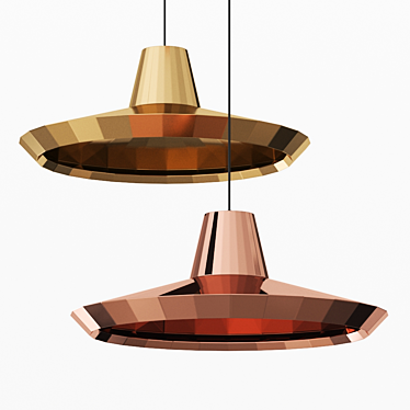 Sleek Brass Pendant by Vij5 3D model image 1 