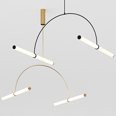 Elegant Tube Pendant Lamp 3D model image 1 