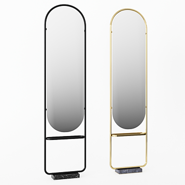 Sleek Angui Floor Mirror: Danish Design Excellence 3D model image 1 