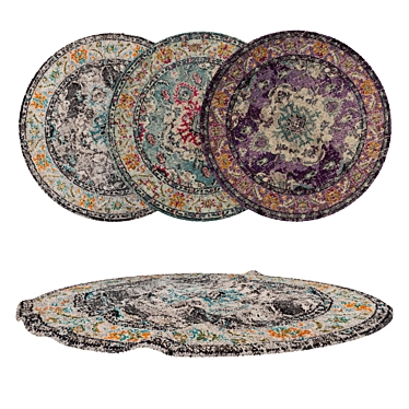 Round Rug Set: Versatile and High-Quality 3D model image 1 