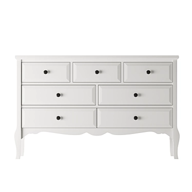 Romantic White Chest of Drawers 3D model image 1 